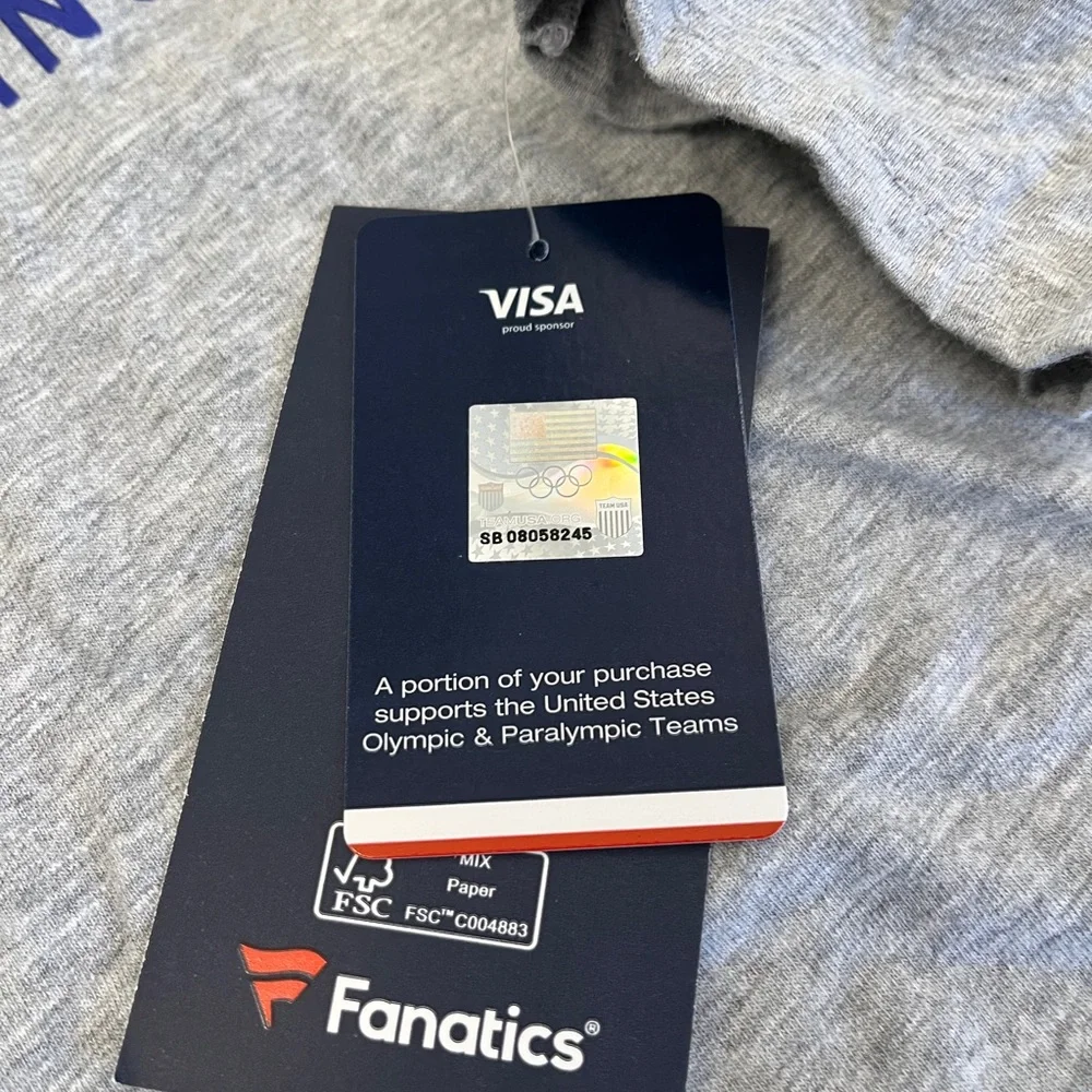 2024 Olympics Fanatics Gray United States Long Sleeve Tee - Picture 3 of 5